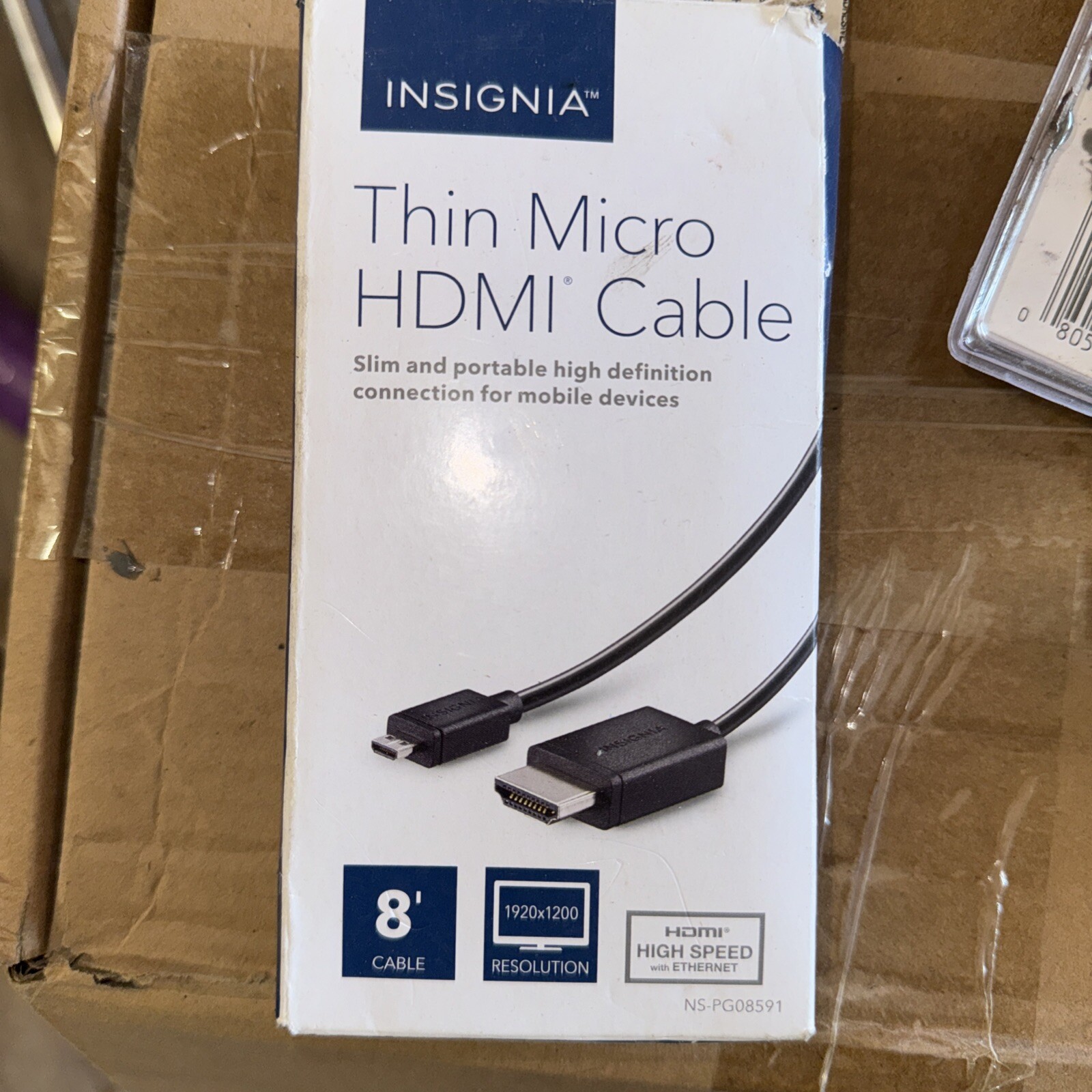 Insignia 8ft Micro HDMI (Type D) to HDMI Video Cable for Canon Sony Nikon (L2)