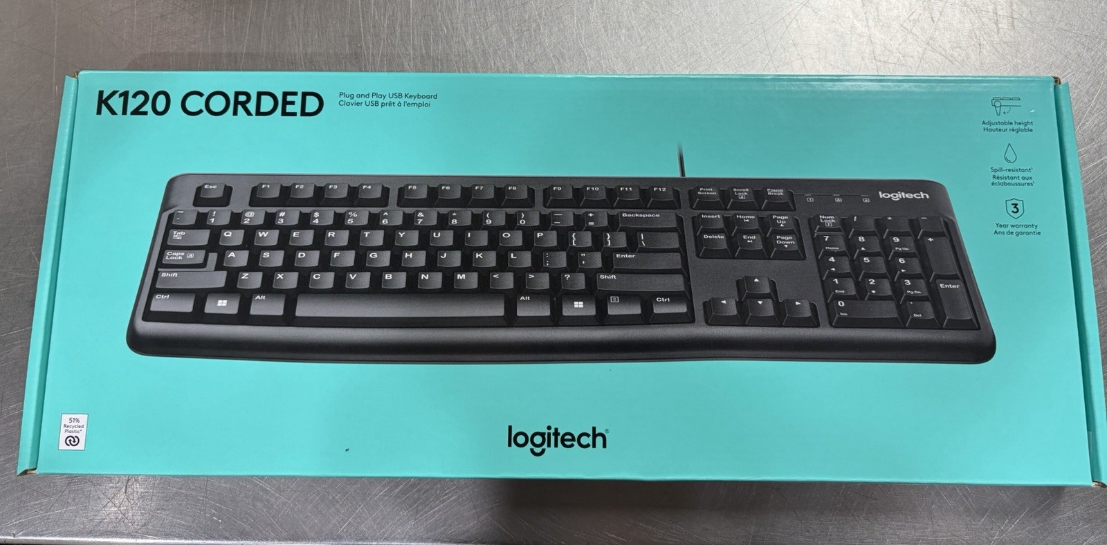 Logitech K120 USB Wired Keyboard-Black