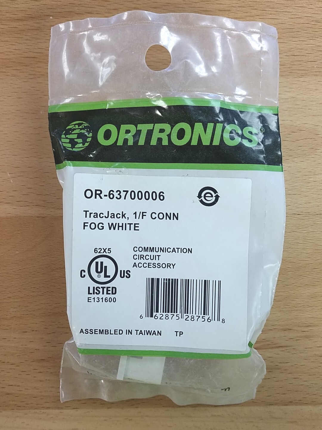 Ortronics OR-63700006 TracJack 1/F Connector, Fog White