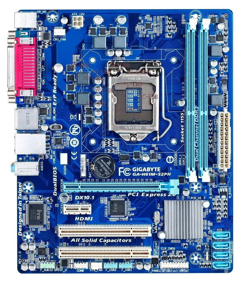 Gigabyte GA-H61M-S2PH LGA1155 Intel Core i7 i5 i3 Pentium Celeron DDR3 HDMI 1.4