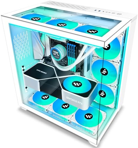 KEDIERS PC Case - ATX Tower Glass Gaming Computer Case, C590 - NO ARGB Fans