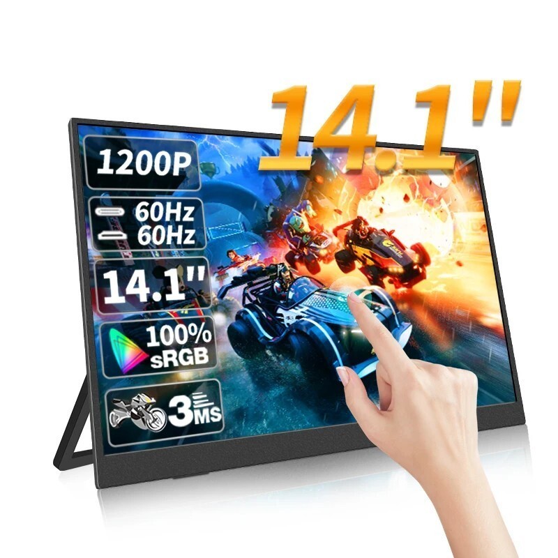 Touch Screen Portable Monitor 14.1 inch 100% sRGB  1900x1200 HDR10 60hz Speakers