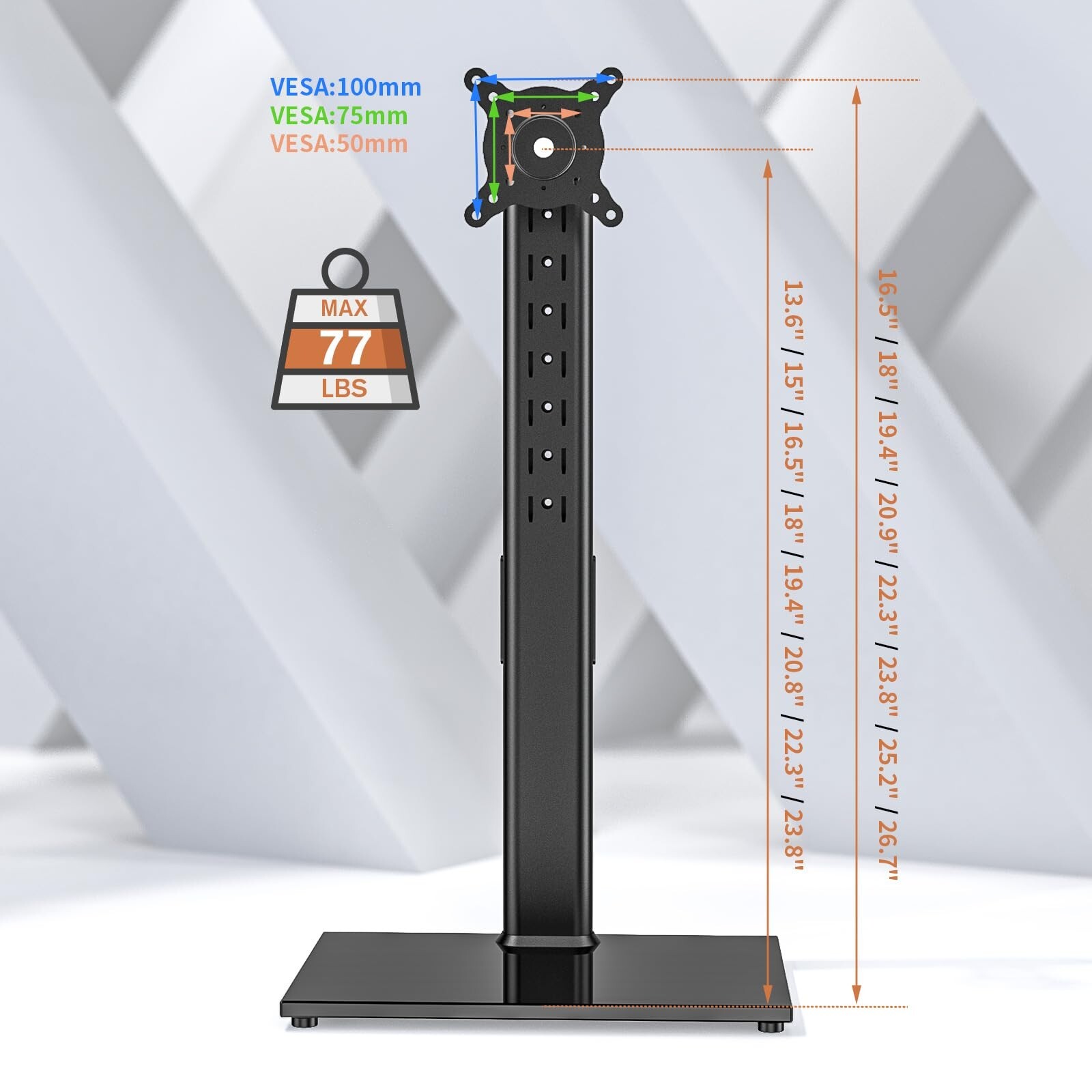 Single LCD Computer Monitor Free-Standing Desk Stand Mount Riser for 13 inch ...