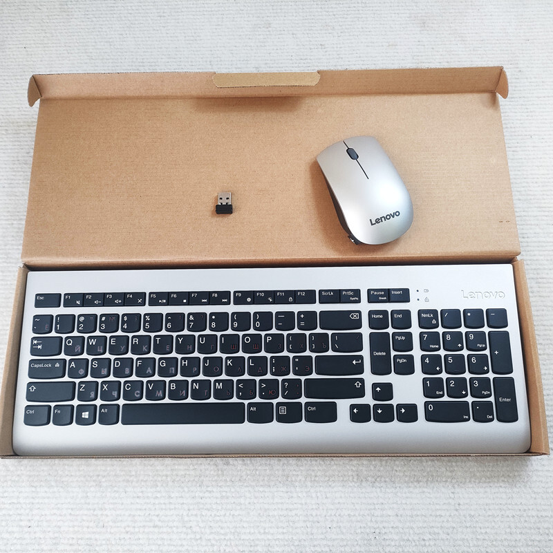 Russian layout Silver Wireless Keyboard and Mouse kit KBRFBU71 for Lenovo