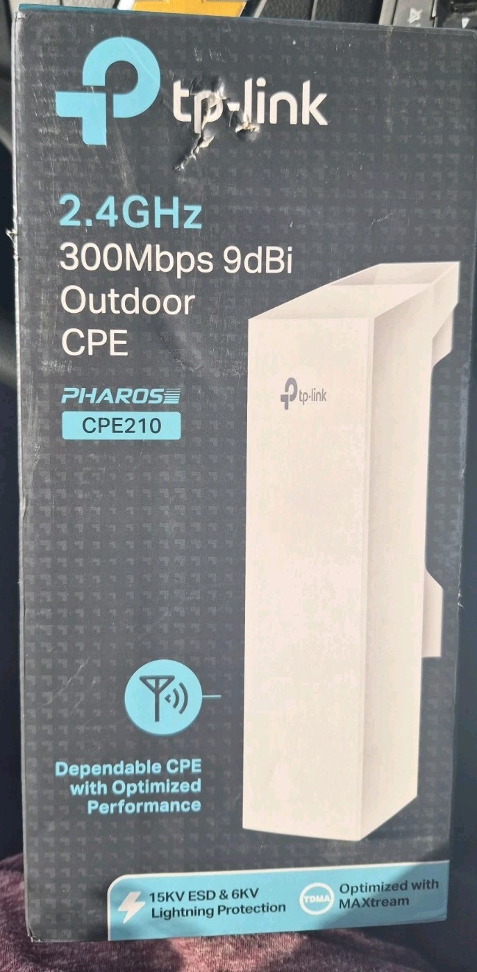 TP-LINK CPE210 Wireless Access Point PHAROS 2.4Ghz 300Mbps 9dBi Outdoor CPE
