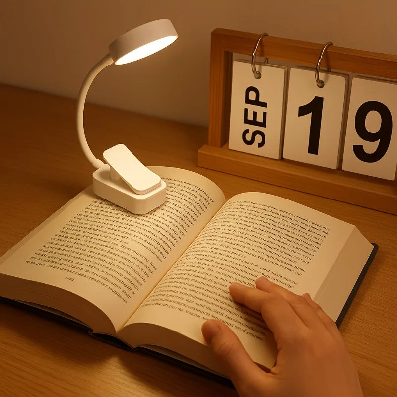 1Pc USB Charging Adjustable Reading Light -3 Color Modes, Eye Protection LED, Po