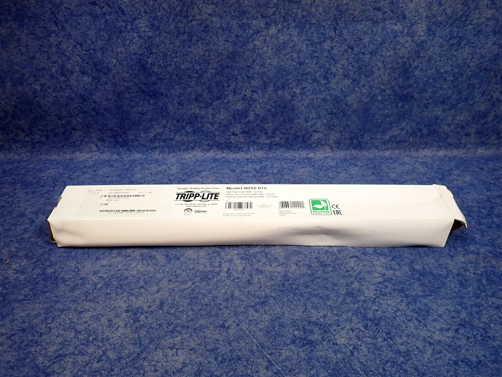 Tripp-Lite N252-012 12-Port 1U Rackmount Cat6 110 Patch Panel 568B RJ45 (H29)