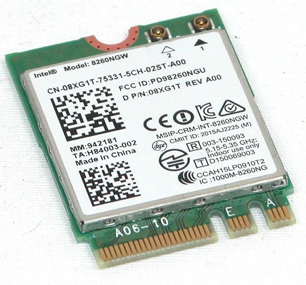 Dell OEM 8XG1T Intel Dual Band Wireless-AC 8260 8260NGW BT NGFF 867Mbps PCIe 