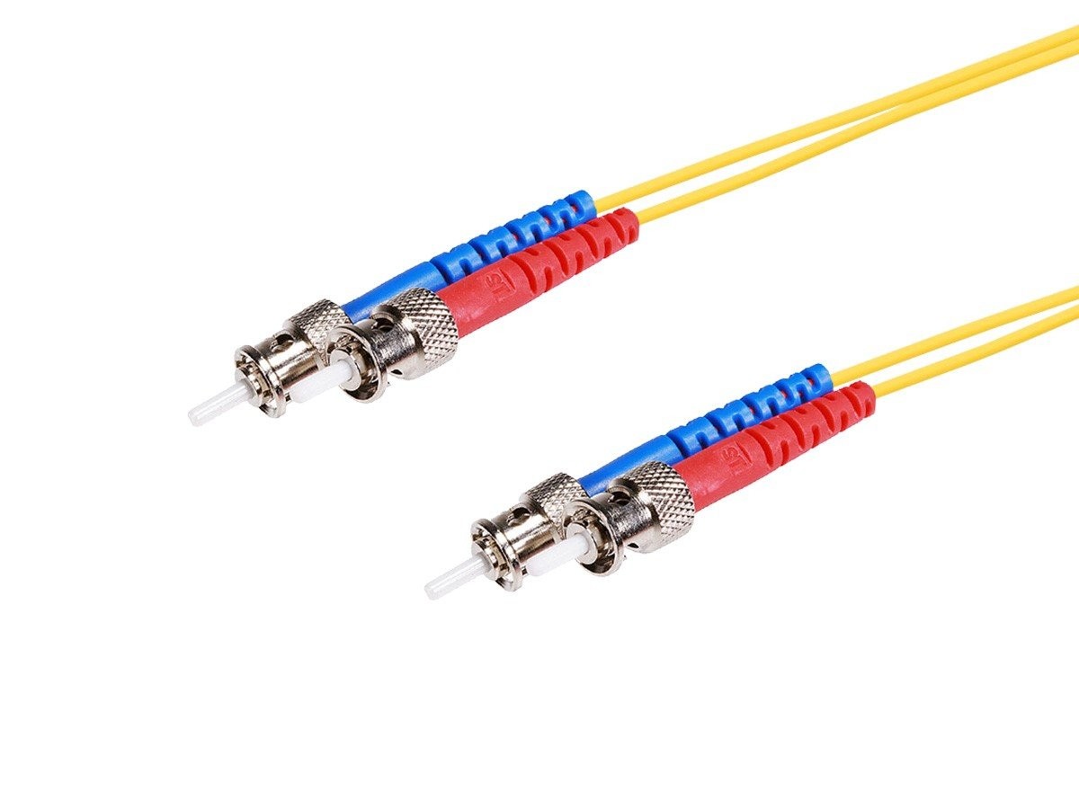 Monoprice Single-Mode Fiber Optic Cable - ST-ST UL 3mm 9/125 OFNR Duplex 35m