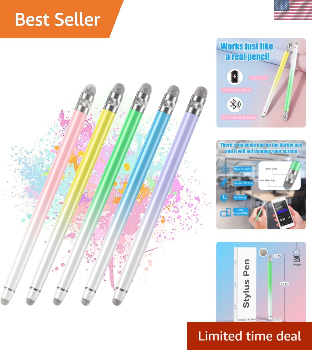 5PCS Durable Stylus Pens - Scratch-Proof, Easy-to-Use for All Touch Screens