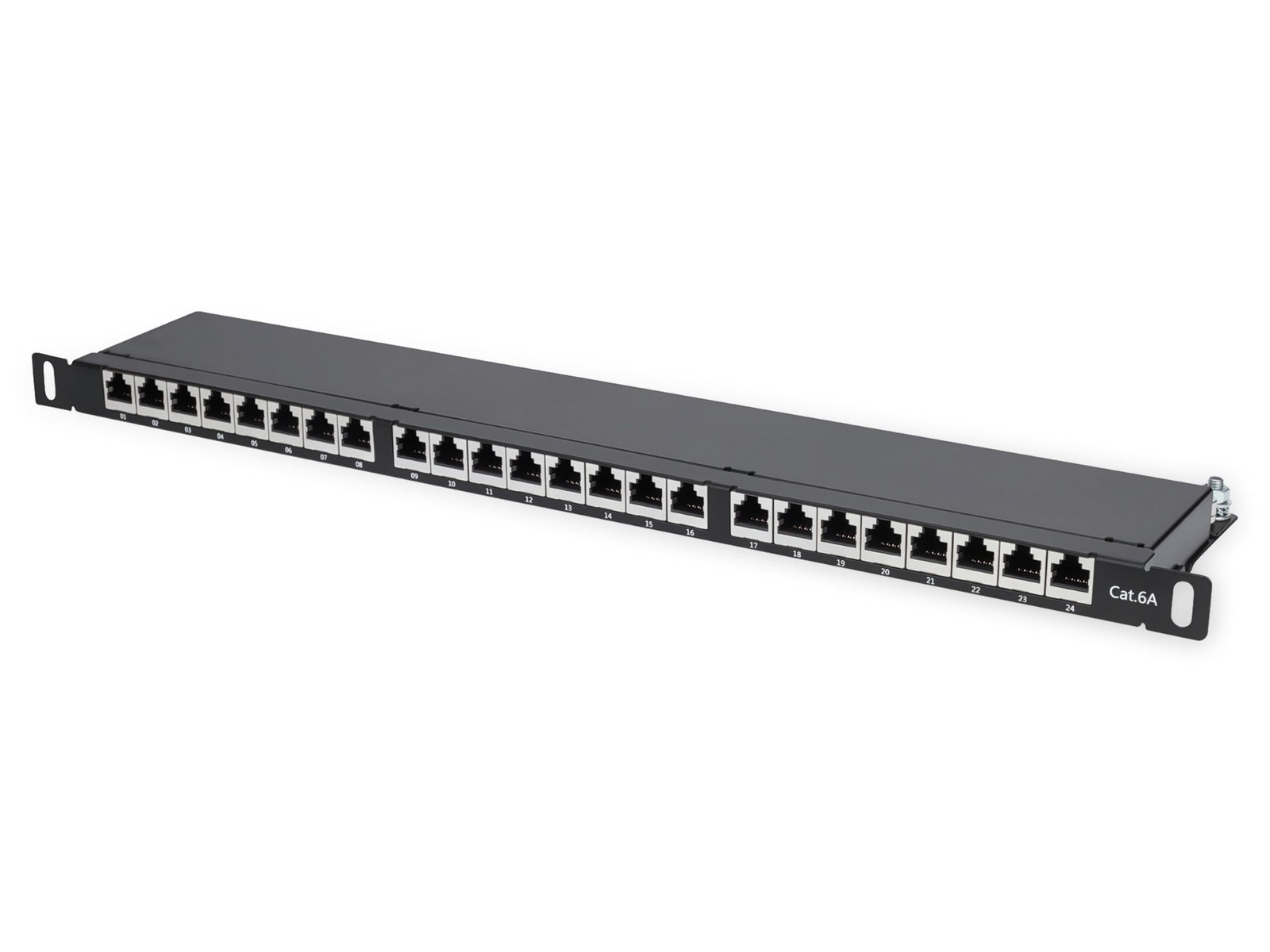 Intellinet Cat6a Shielded Desktop Patch Panel, 24-Port, FTP, 19", 0.5 U, 90° ...