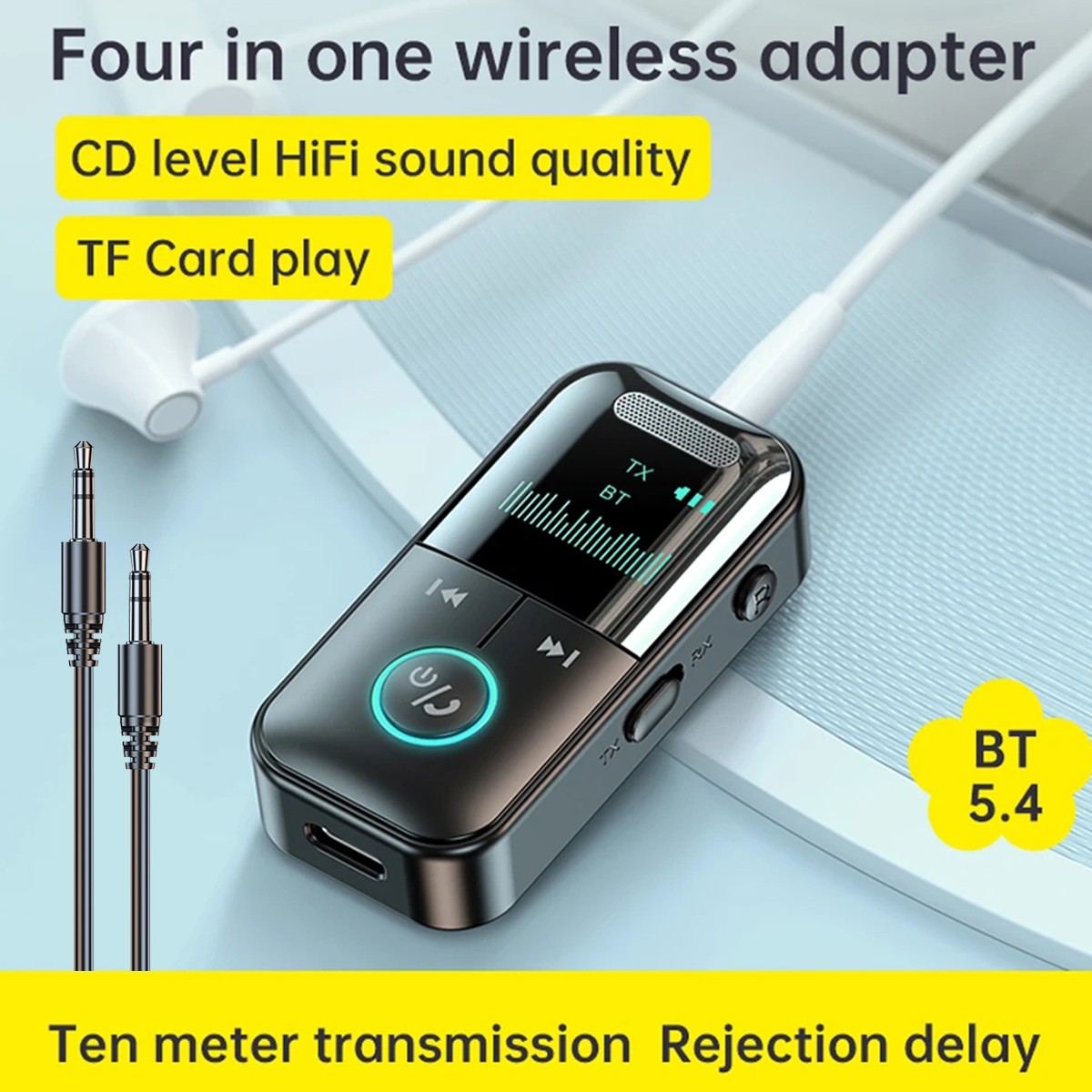 4in1 Bluetooth Audio Adapter Wireless Receiver Transmitter MP3 Player 3.5mm Aux