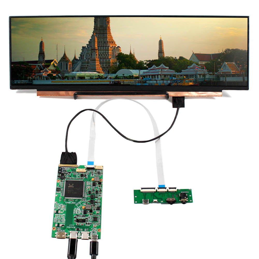 14in 3840x1100 4K LCD Screen With HD USB C LCD Controller Board