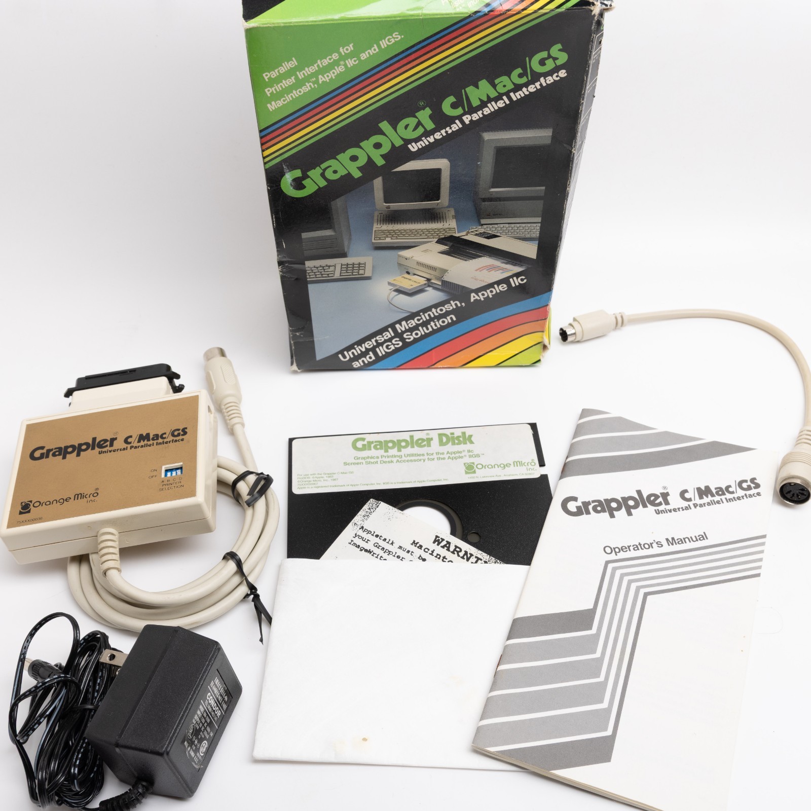 Grappler C/Mac/GS Orange Micro Printer Interface Parallel Interface Vintage