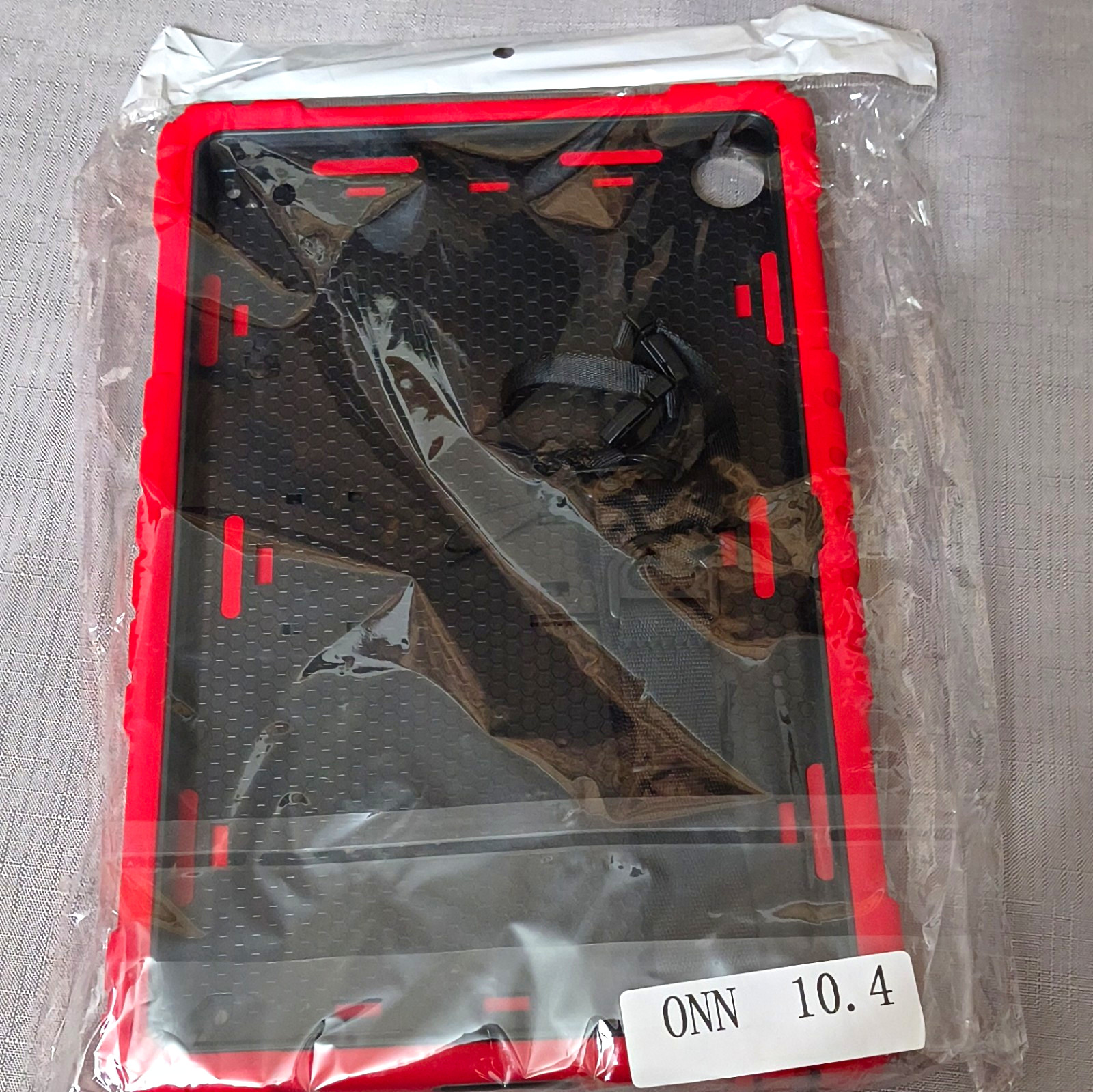 onn. Rugged Shockproof Case Cover for onn. 10.4 10.4in Red/Black Rubber