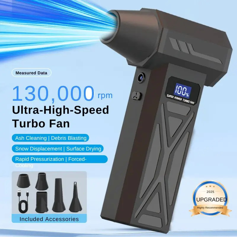 130,000 RPM Turbo Air Duster Blower Electric Compressed Air Gun Cordless