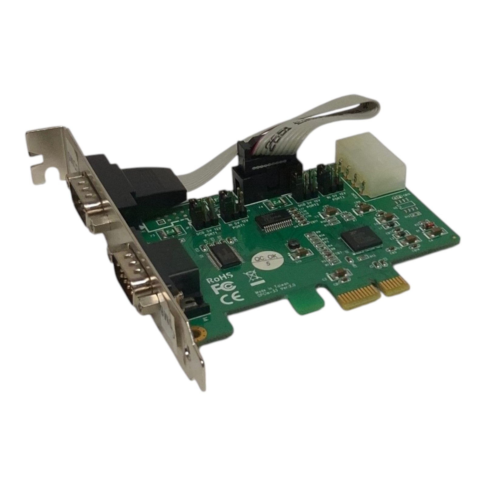 StarTech PEX2S553S 2 Port Industrial PCIe RS232 Serial Card ESD Surge Protection