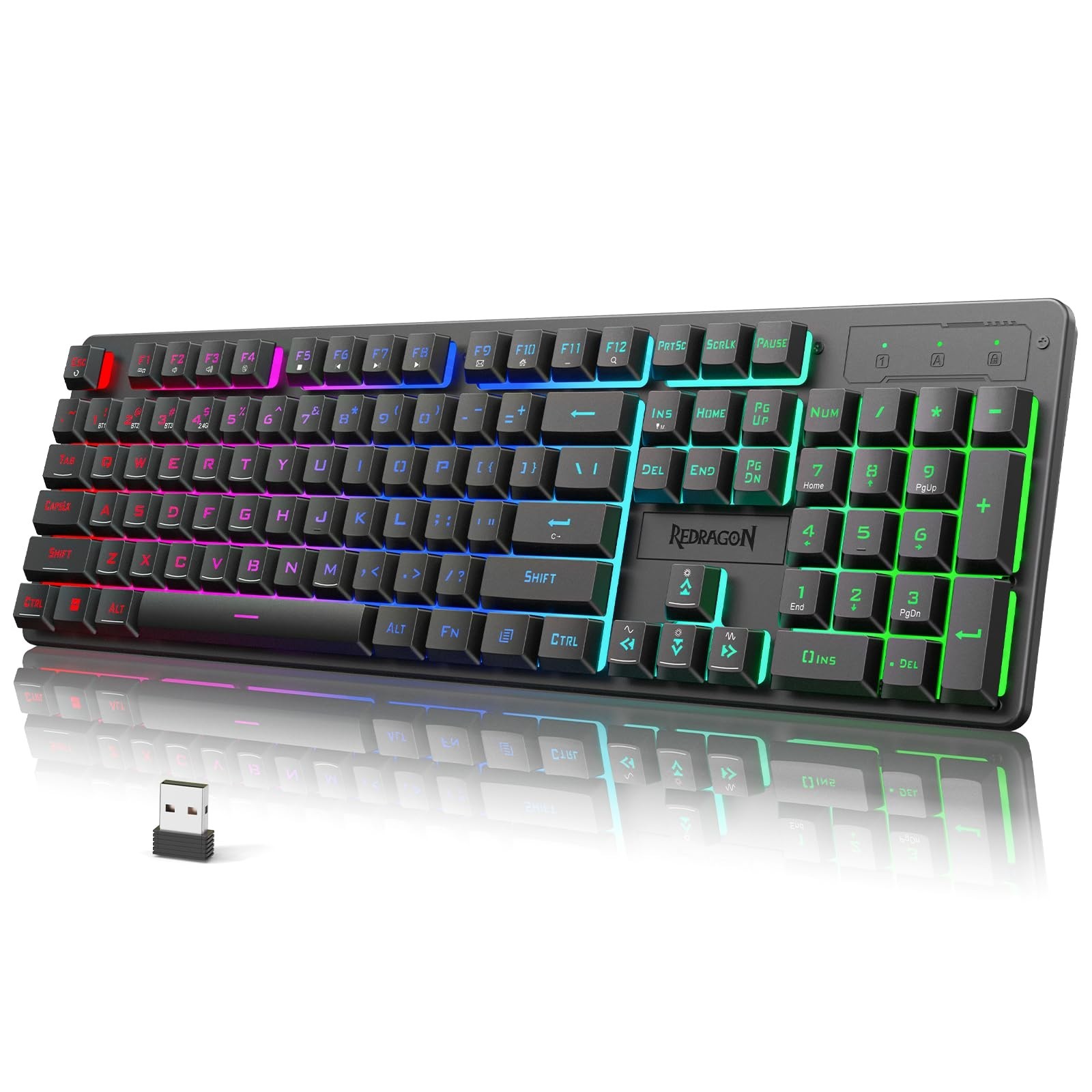 Wireless RGB Mechanical Gaming Keyboard, Tri-Mode BT/2.4G/USB-C, Anti-Ghosting,