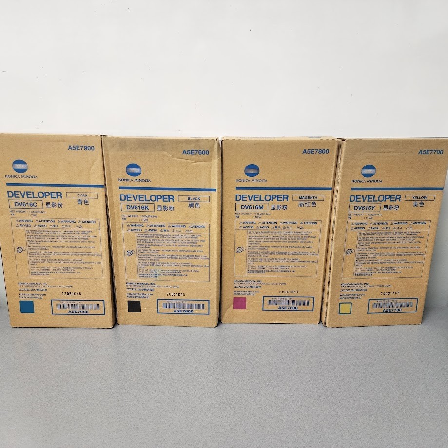 SET DV616 CMYK OEM Konica Minolta Lot Of 4, Developer For Bizhub Press C1085