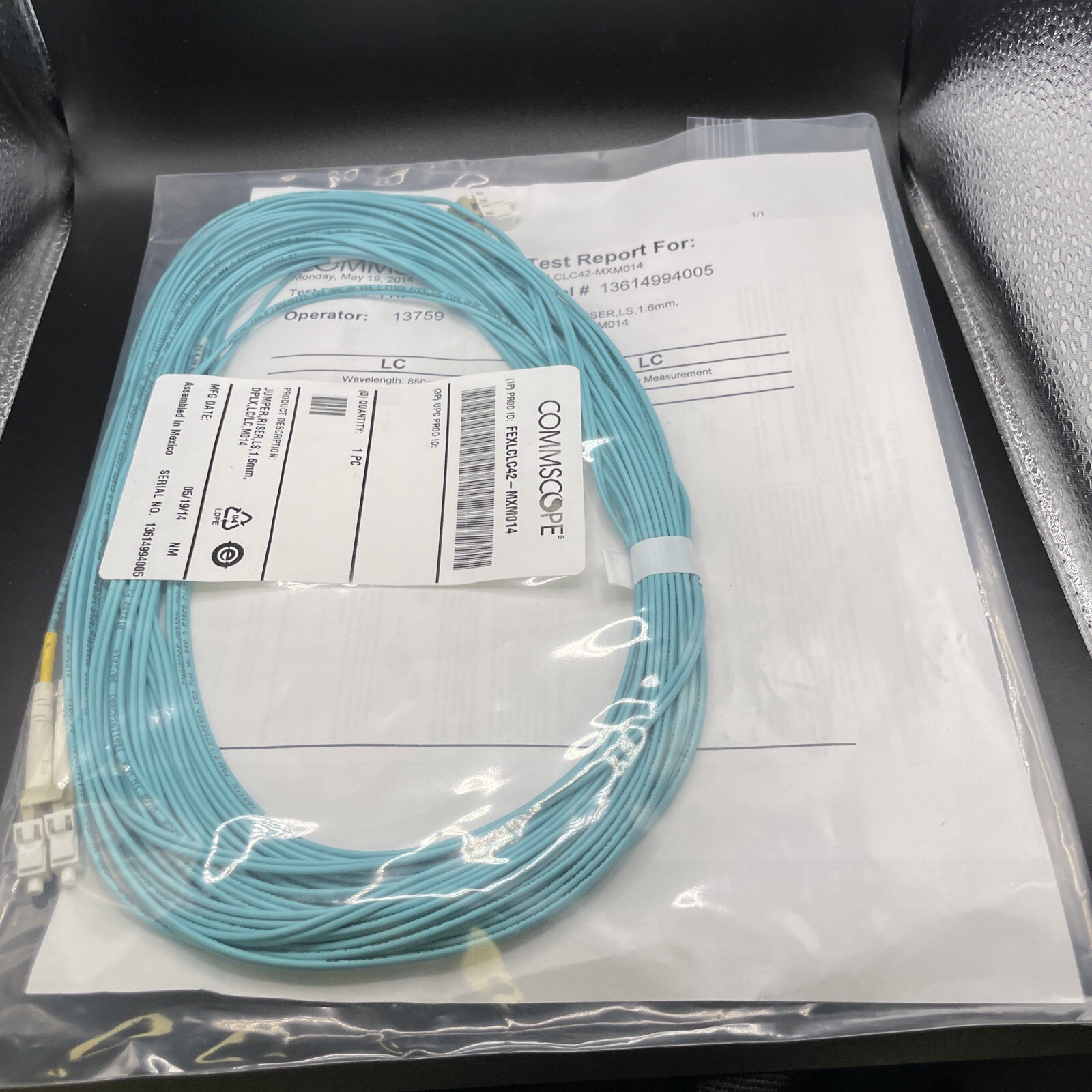 Commscope - LazrSPEED 550 Fiber Patch Cord, 1.6 MMF Duplex, Riser 14 Meter LC/LC