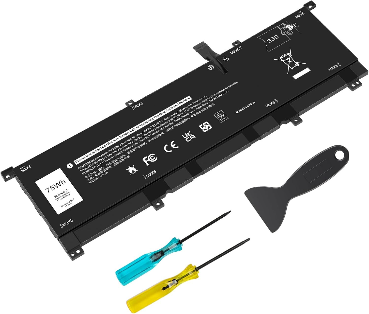 8N0T7 Replacement Laptop Battery for DELL XPS 15 9575 Precision 5530 2-In-1 Seri