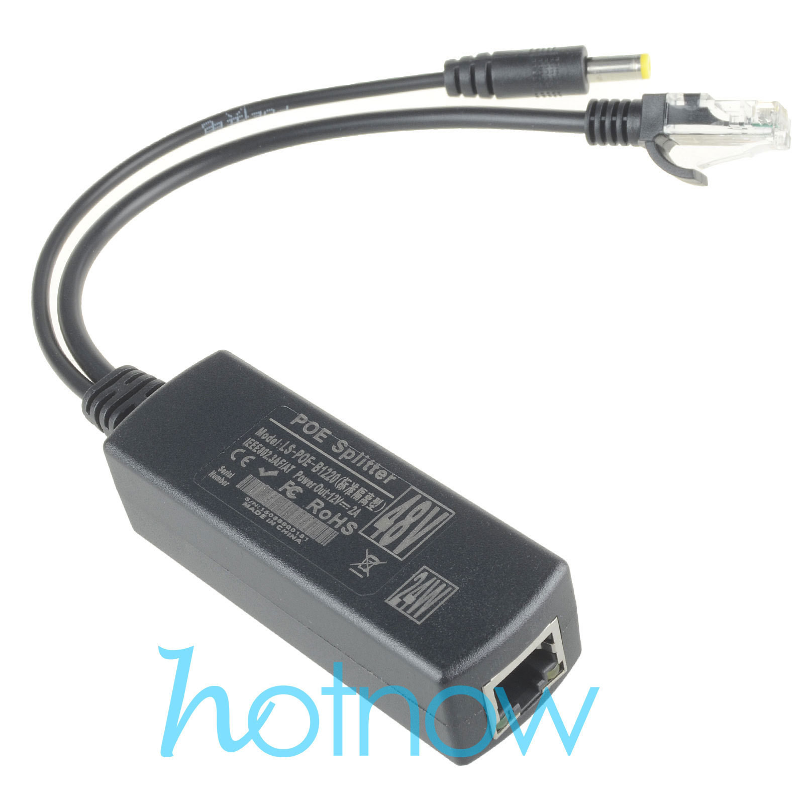 4pcs Active PoE Splitter Power Over Ethernet 48V to 12V 2A for IEEE802.3at 24W
