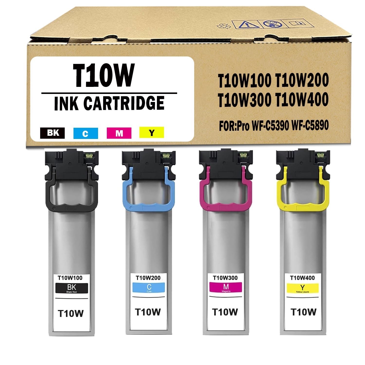 T10W T10W100 T10W200 Ink Cartridges for Pro WF-C5390 WF-C5890 Printer with Chip
