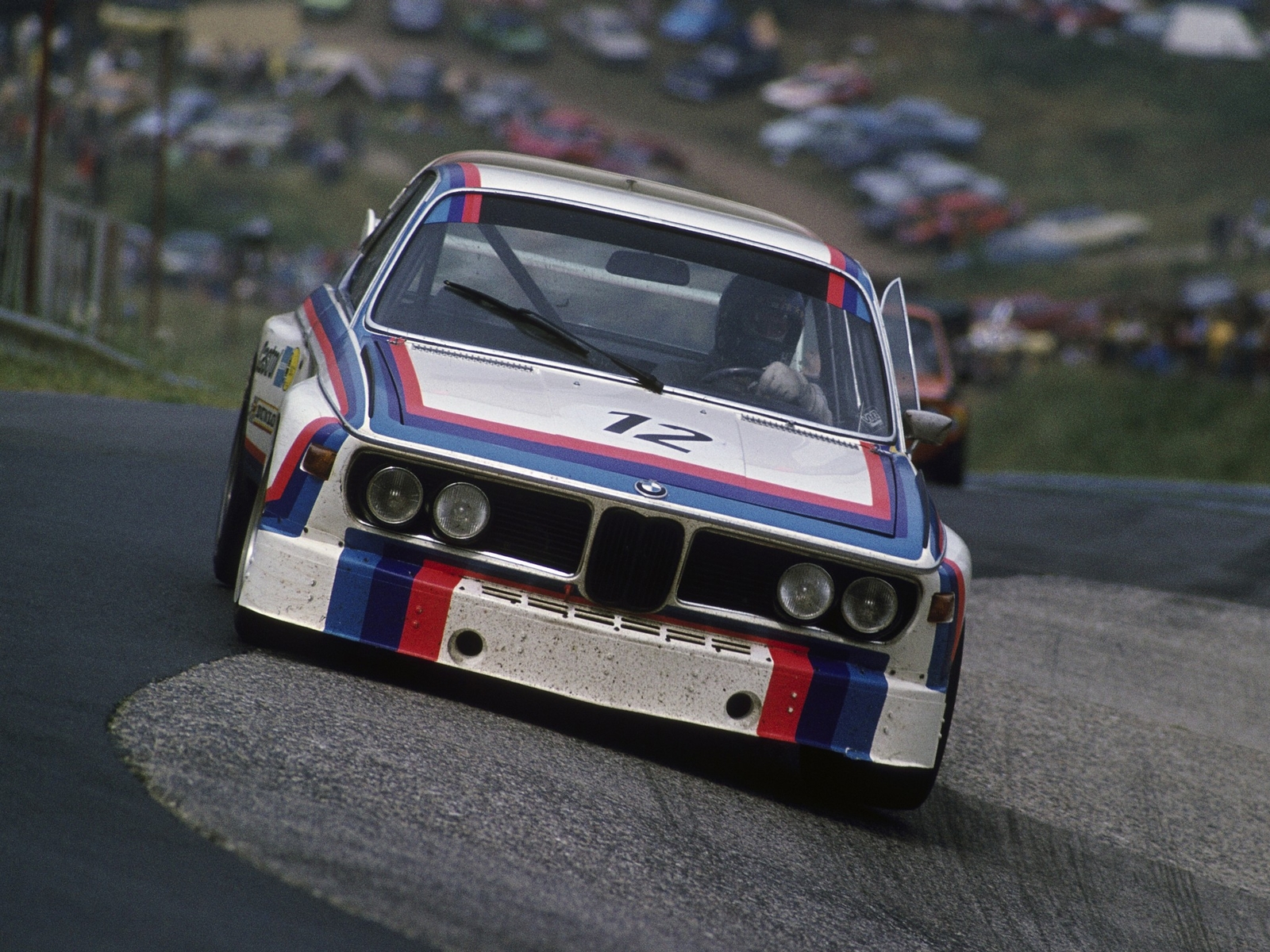 Cars 1971 bmw 3 0 csl race car e 9 racing Desk Mat Stitched