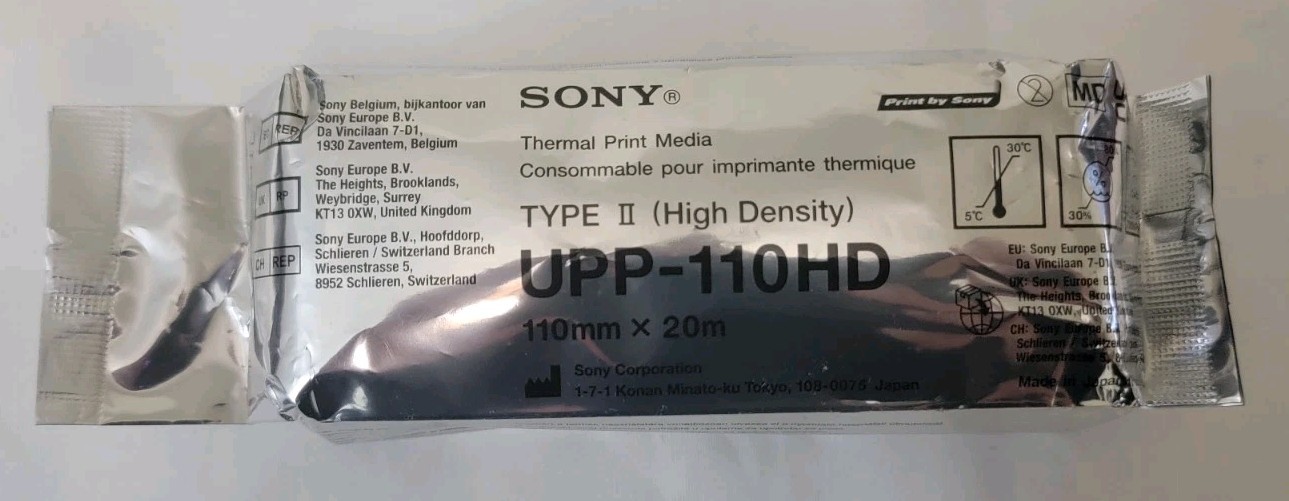 Sony UPP-110HD Type II High Density Thermal Printer Paper 110mm x 20m NEW