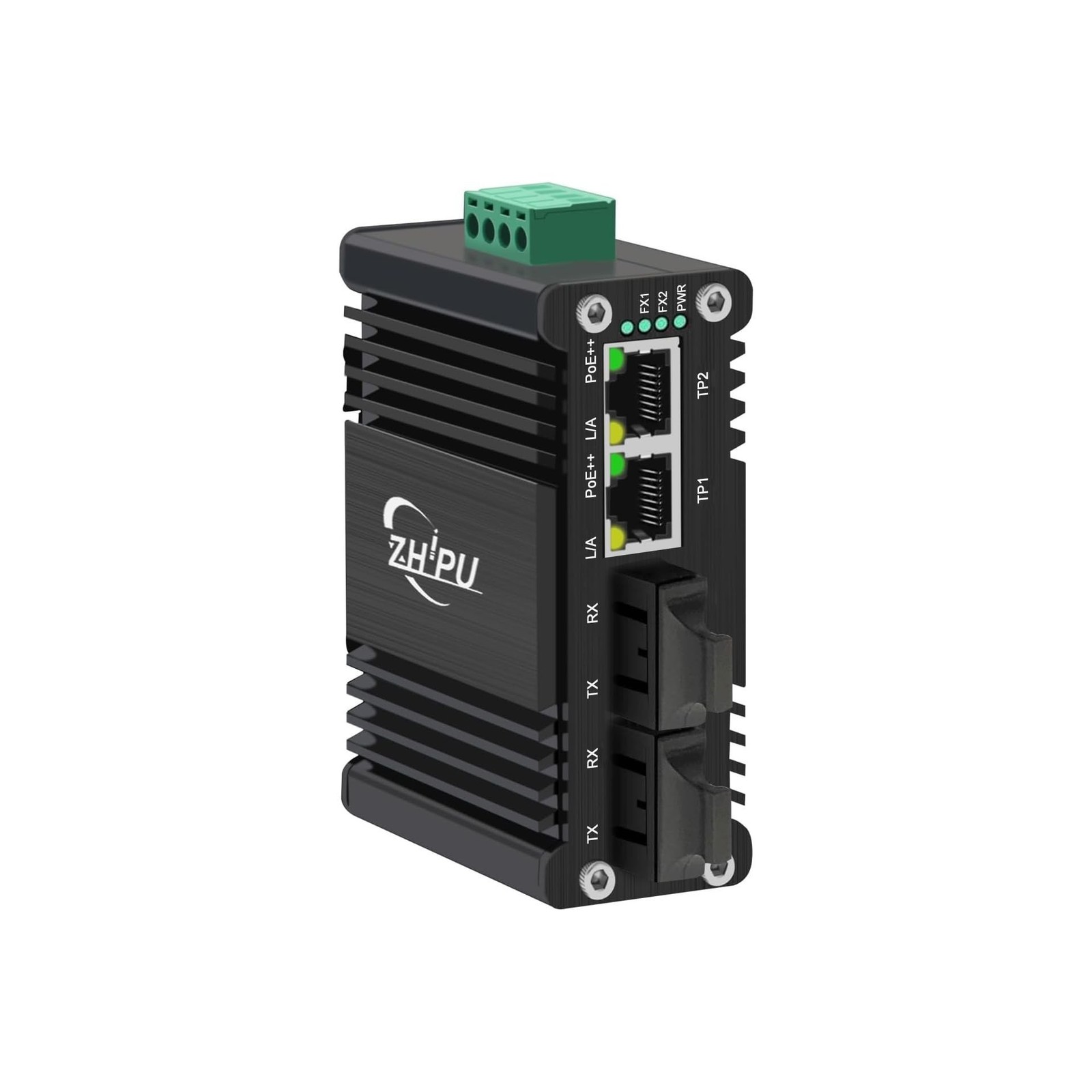 Mini Industrial 2 Ports Gigabit 90W PoE++ Switch with DC48～57V Dual Redun