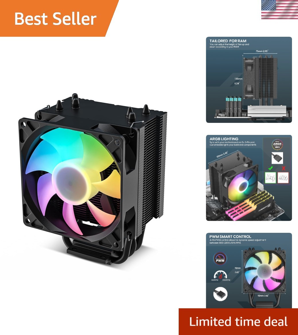 Efficient V3 CPU Cooler - Compact 133mm Design for AMD & Intel Systems