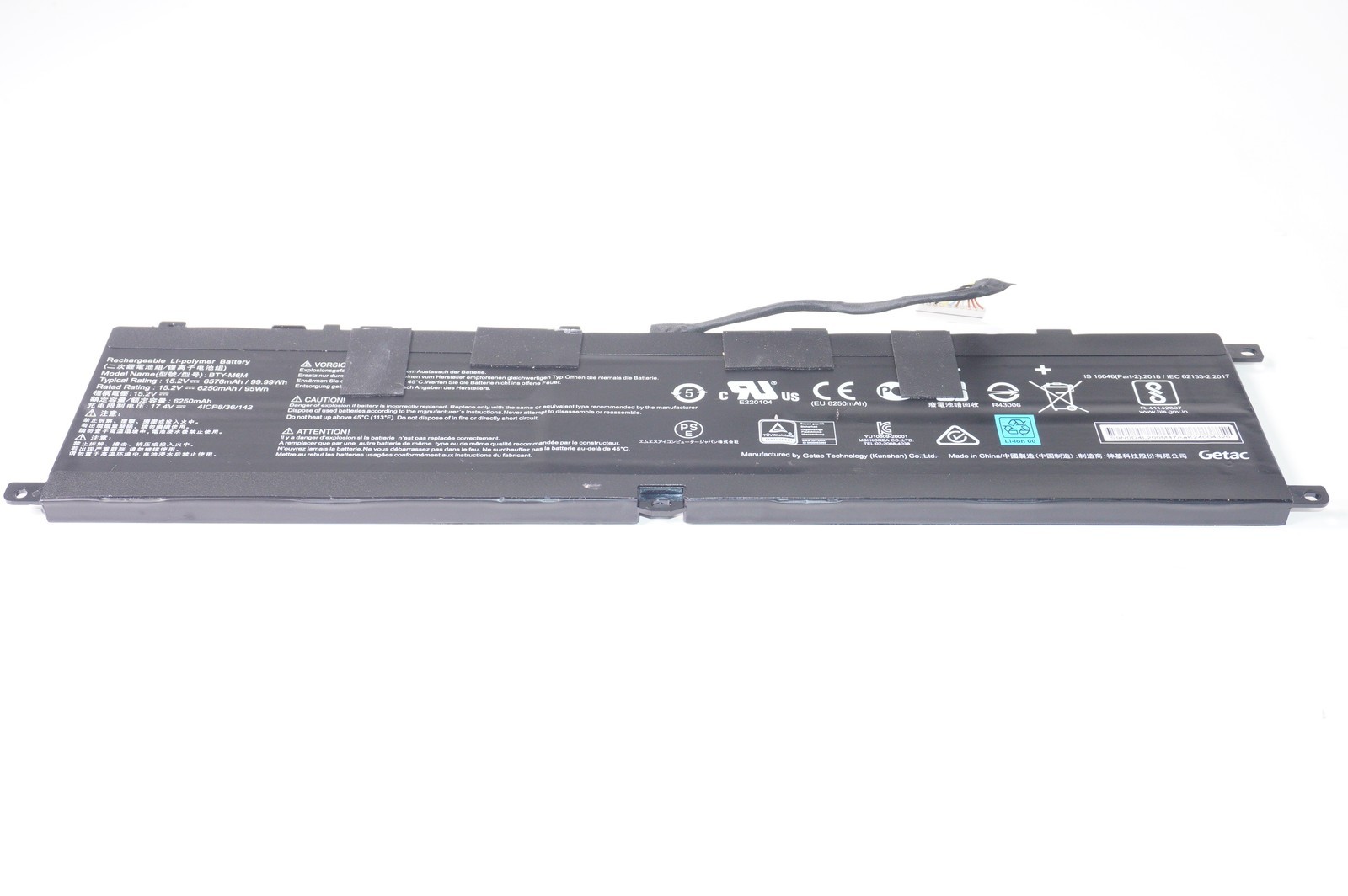 BTY-M6M MSI 6250Mah 95Wh 15.2V Battery Replacement # GS66005