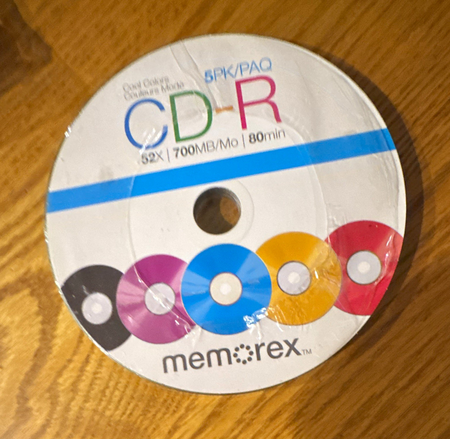 Memorex Cool Colors CD-R 5-Pack 52x 700MB/80min Recordable Spindle