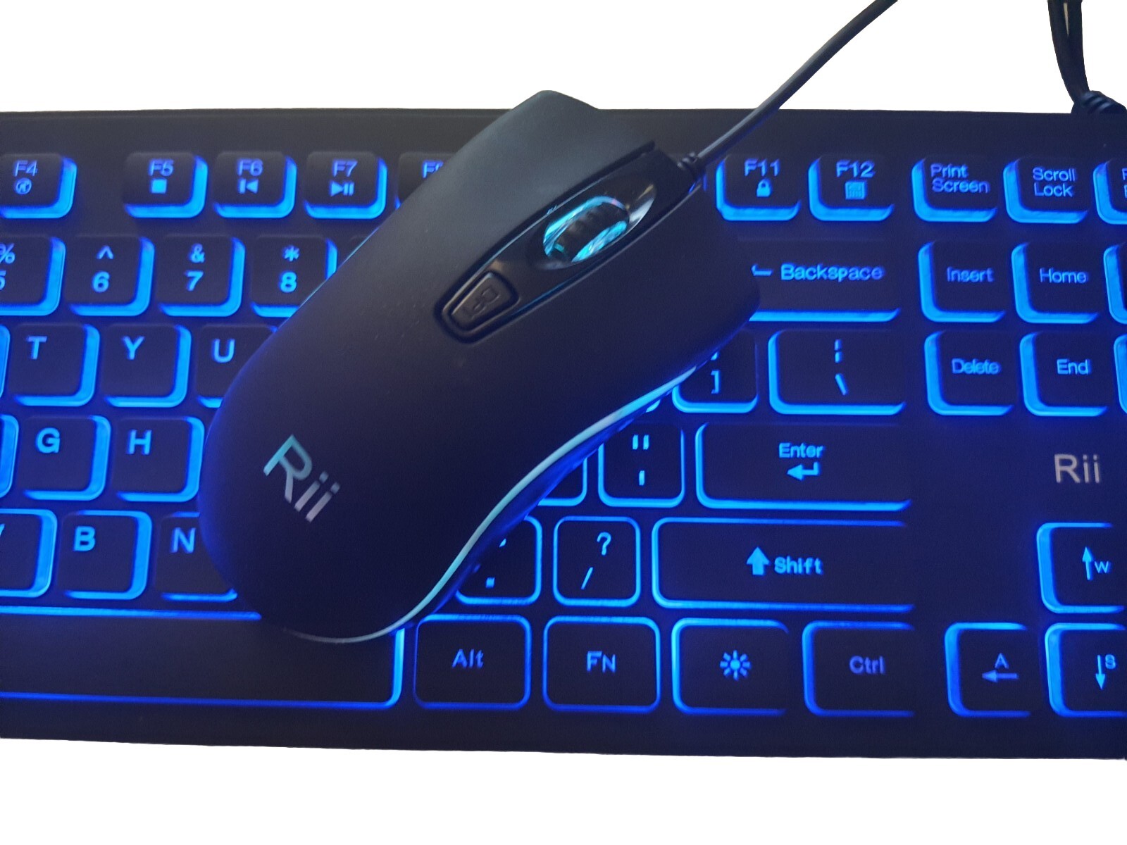 Business keyboard and mouse Combo. LED Backlit Real Internet Idea. RII
