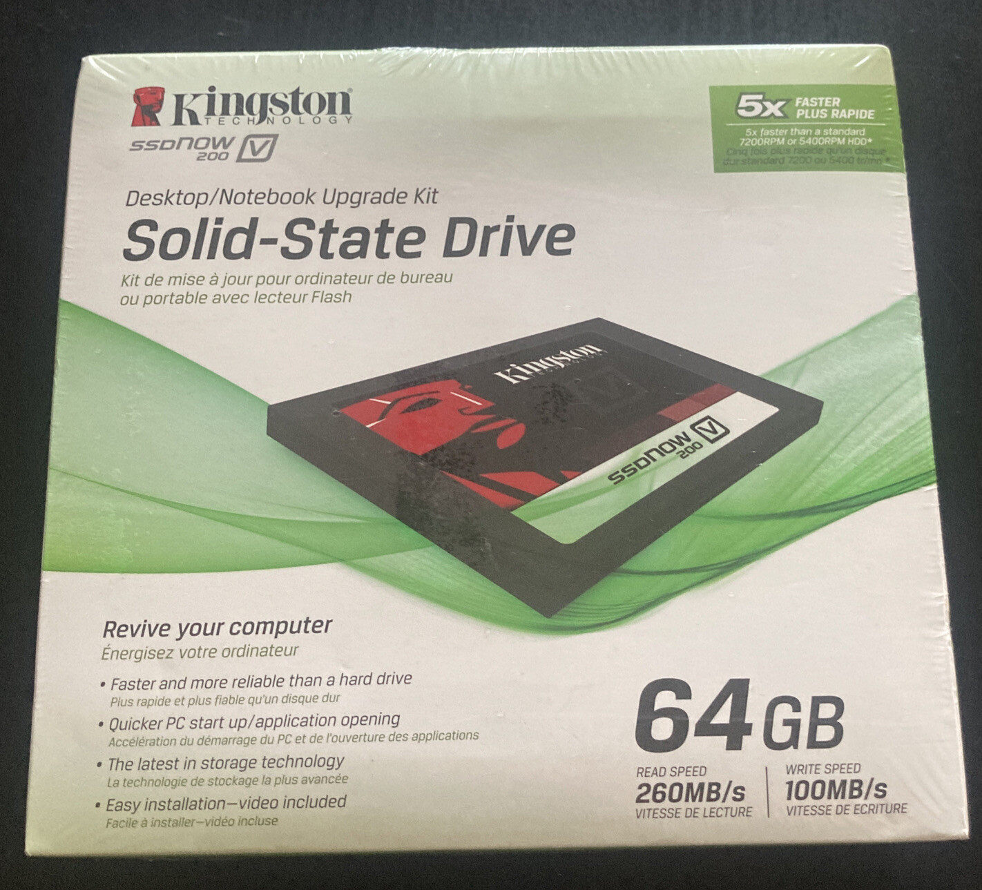 Kingston 64GB SSD Now V200 Solid State Drive Kit SV200S3B7A/64G