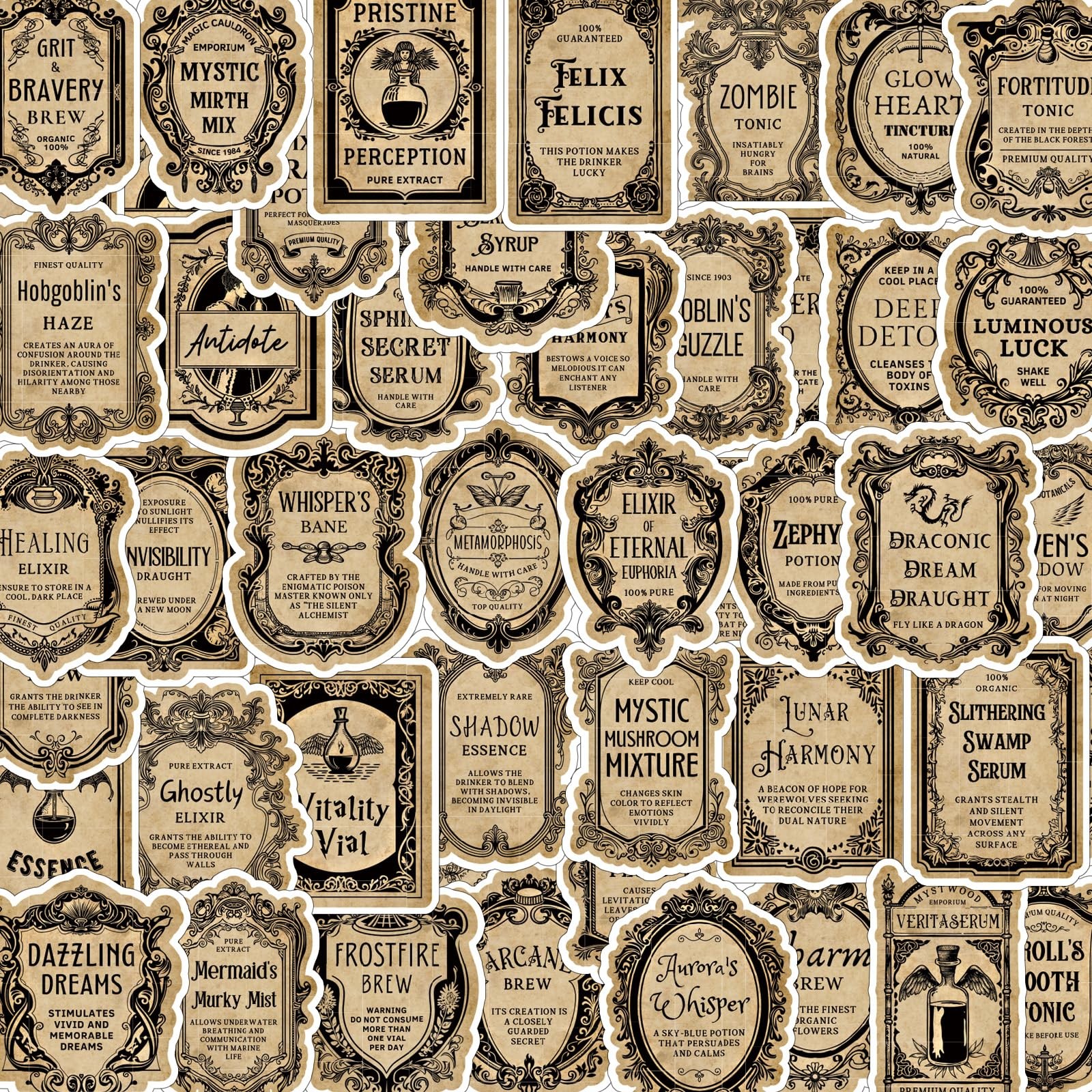 100 Pcs Halloween Potion Labels Stickers Magic Potion Stickers