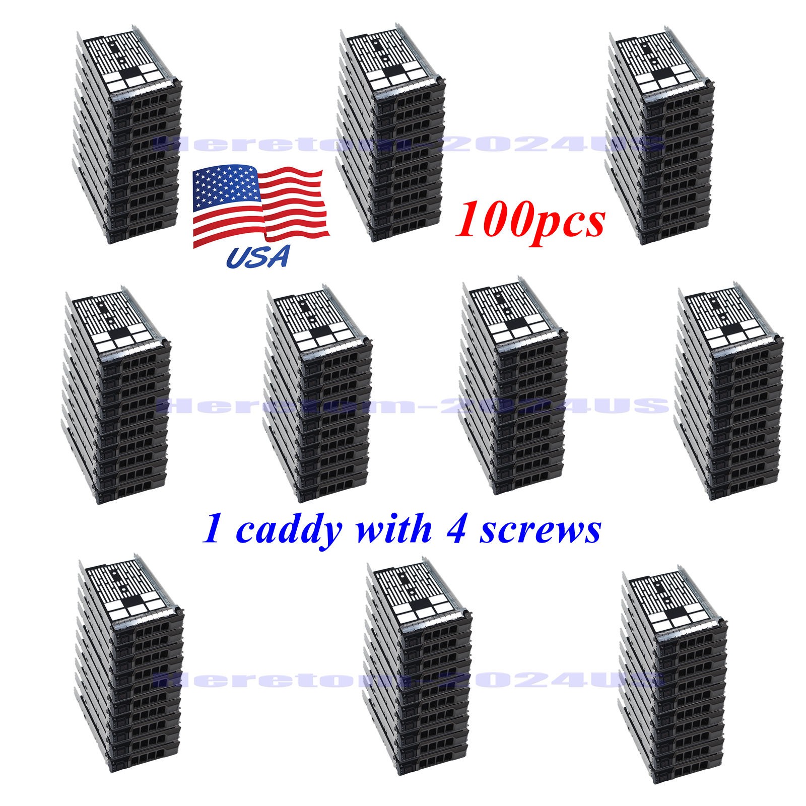 100X 3.5" KG1CH HDD Caddy Tray For Dell R430 R530 R630 R730 R730XD MD1400 MD3400