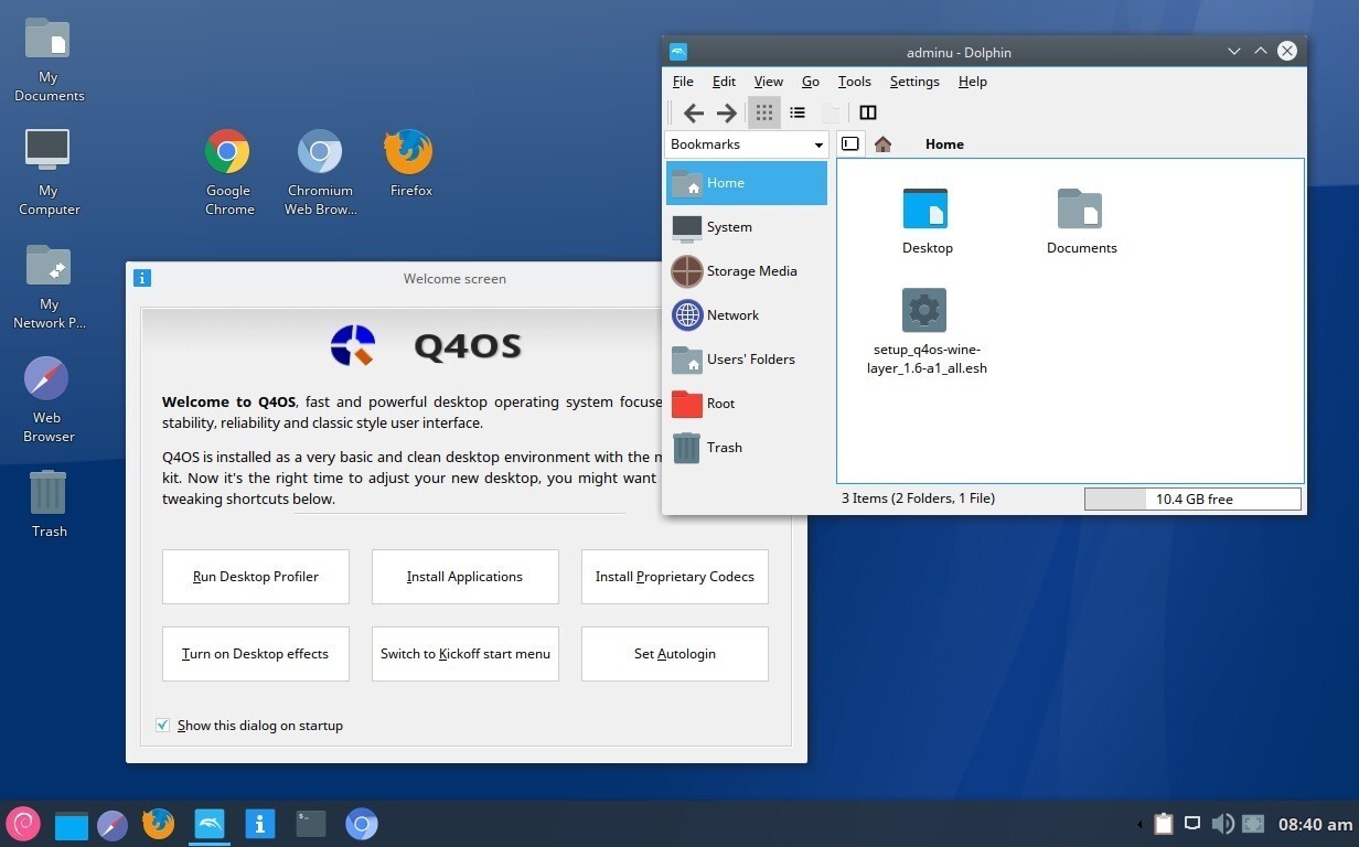 Linux Q4OS Aquarius Plasma 5.7-AMD64 Canada Only 2gb USB