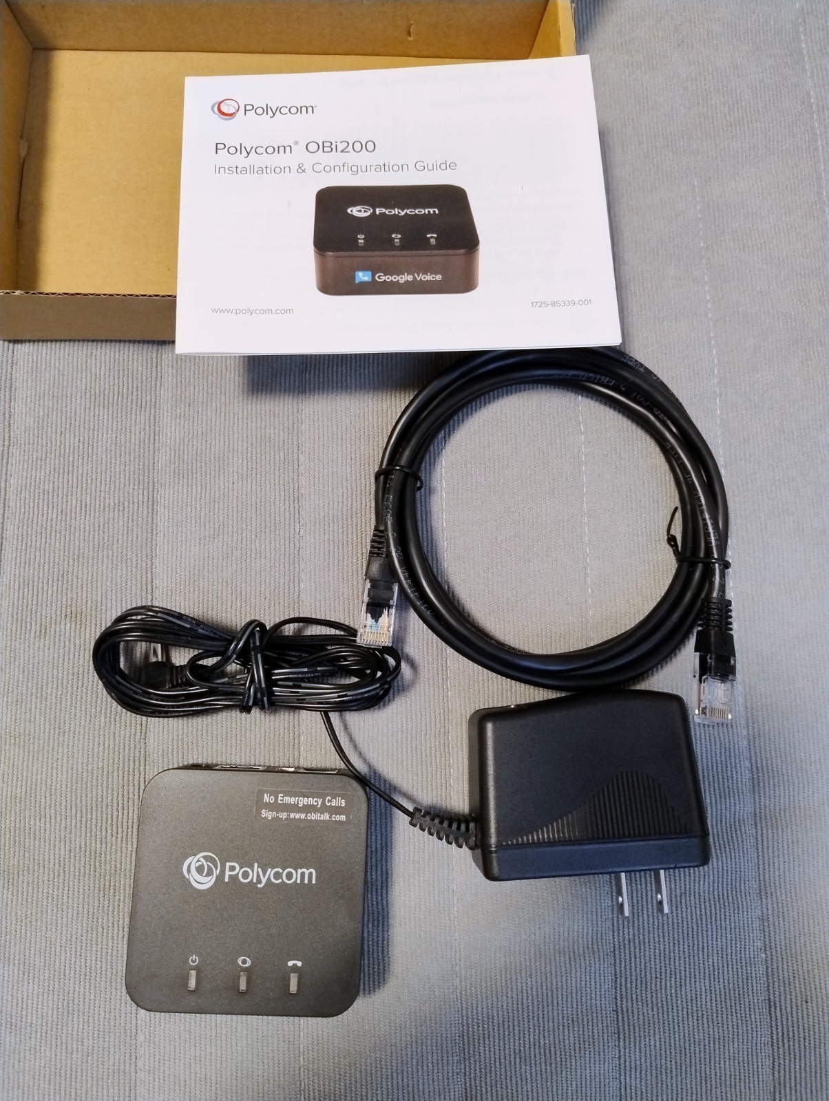 Polycom OBi200 VoIP Telephone Adapter with Google Voice - NEW in Open Box