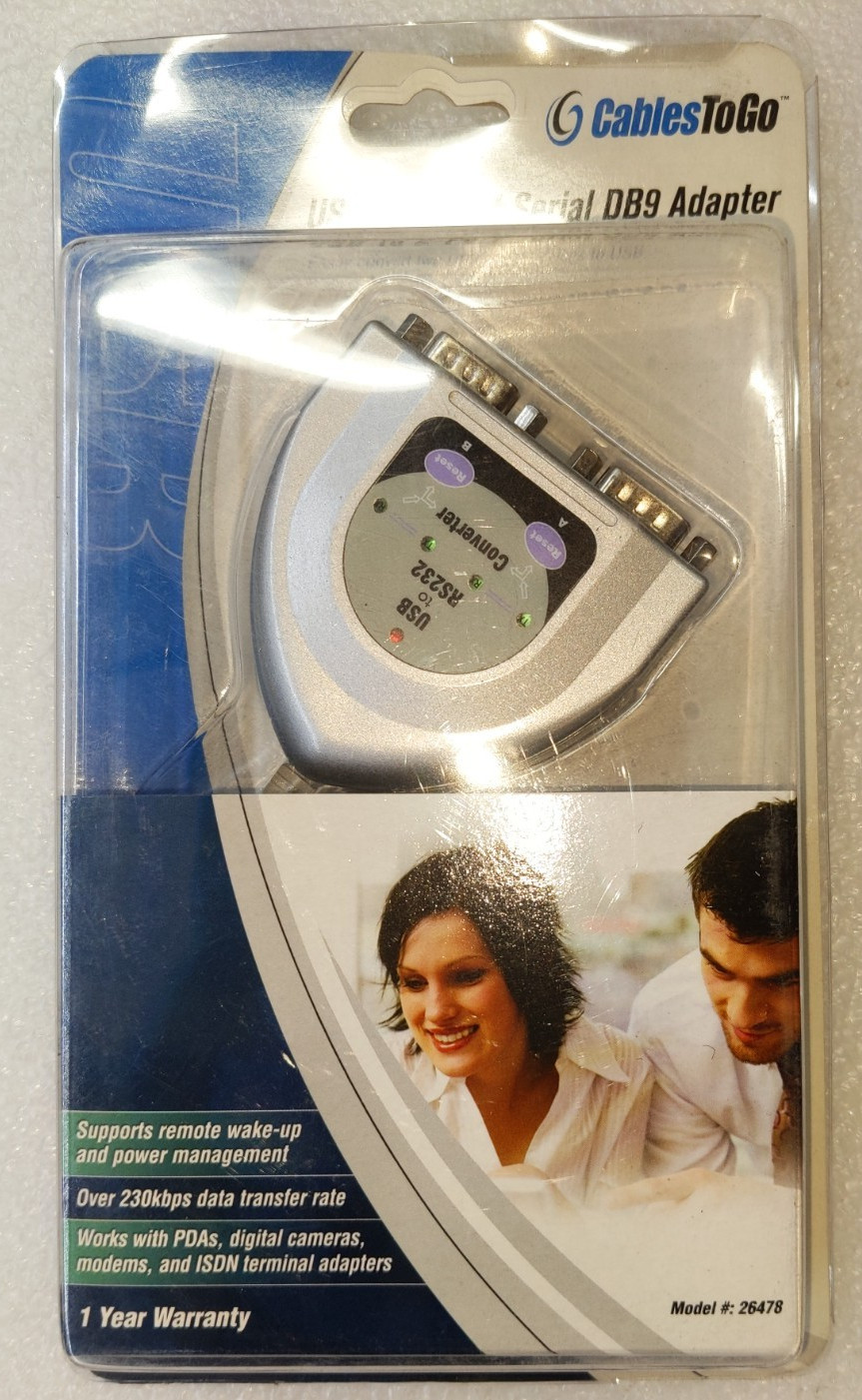 Cables To Go 26478 USB 2-Port Serial DB9 Adapter RS232 FTDI Raspberry Pi New