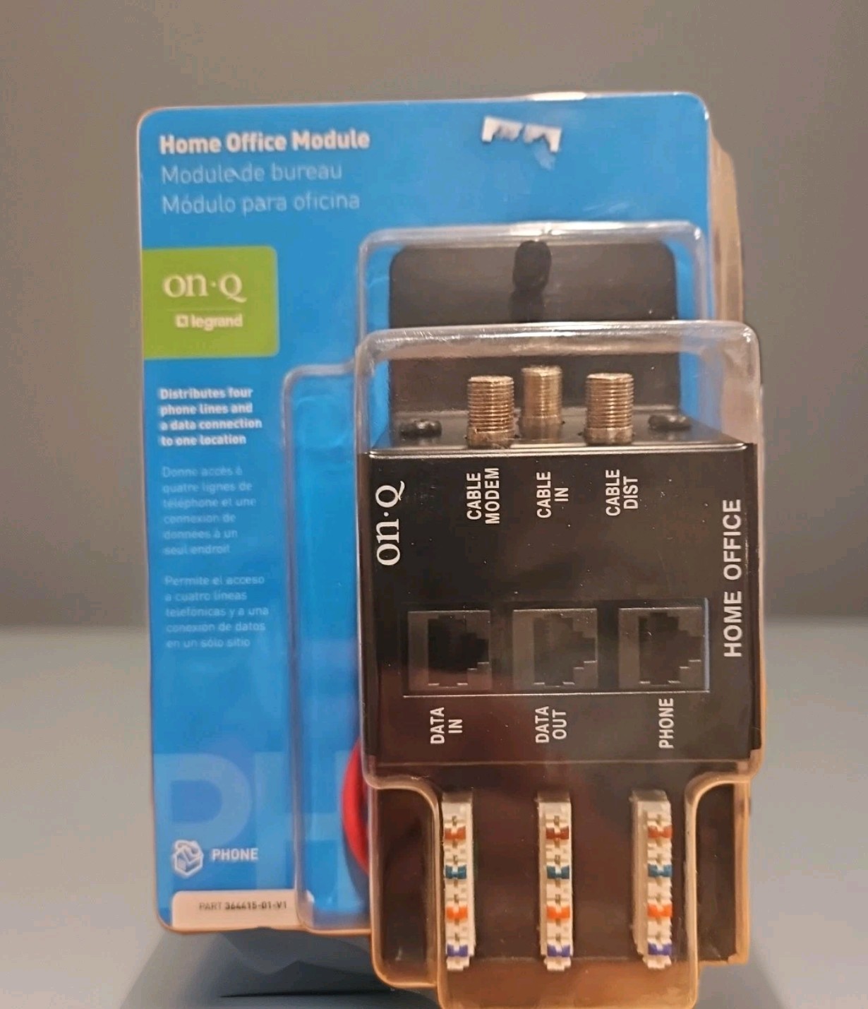 BRAND NEW Legrand On-Q Home Office Module 4 Tel Line DSl or Cable 364415 01 V1