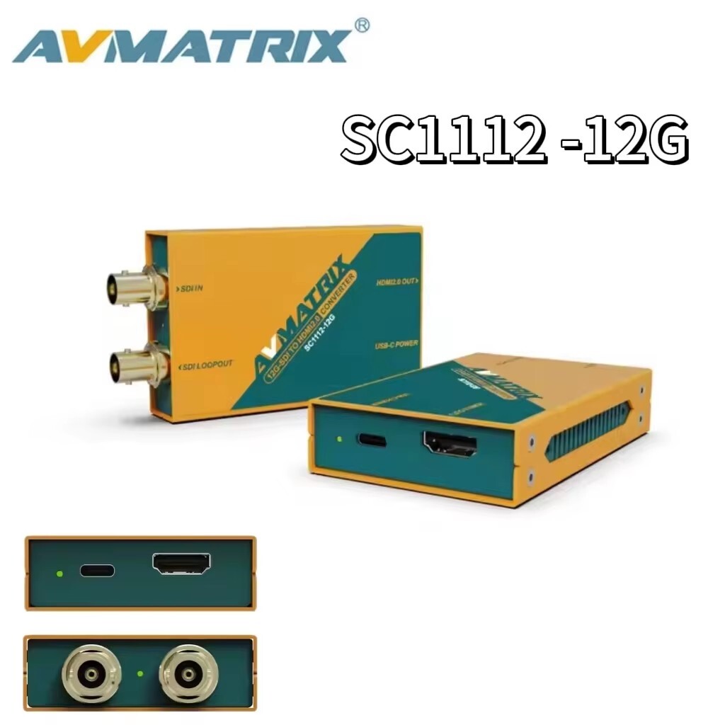 AVMATRIX SC1112-12G HDMI2.0 12G-SDI to HDMl Broadcast Converter 3G/6G/12G-SDI 