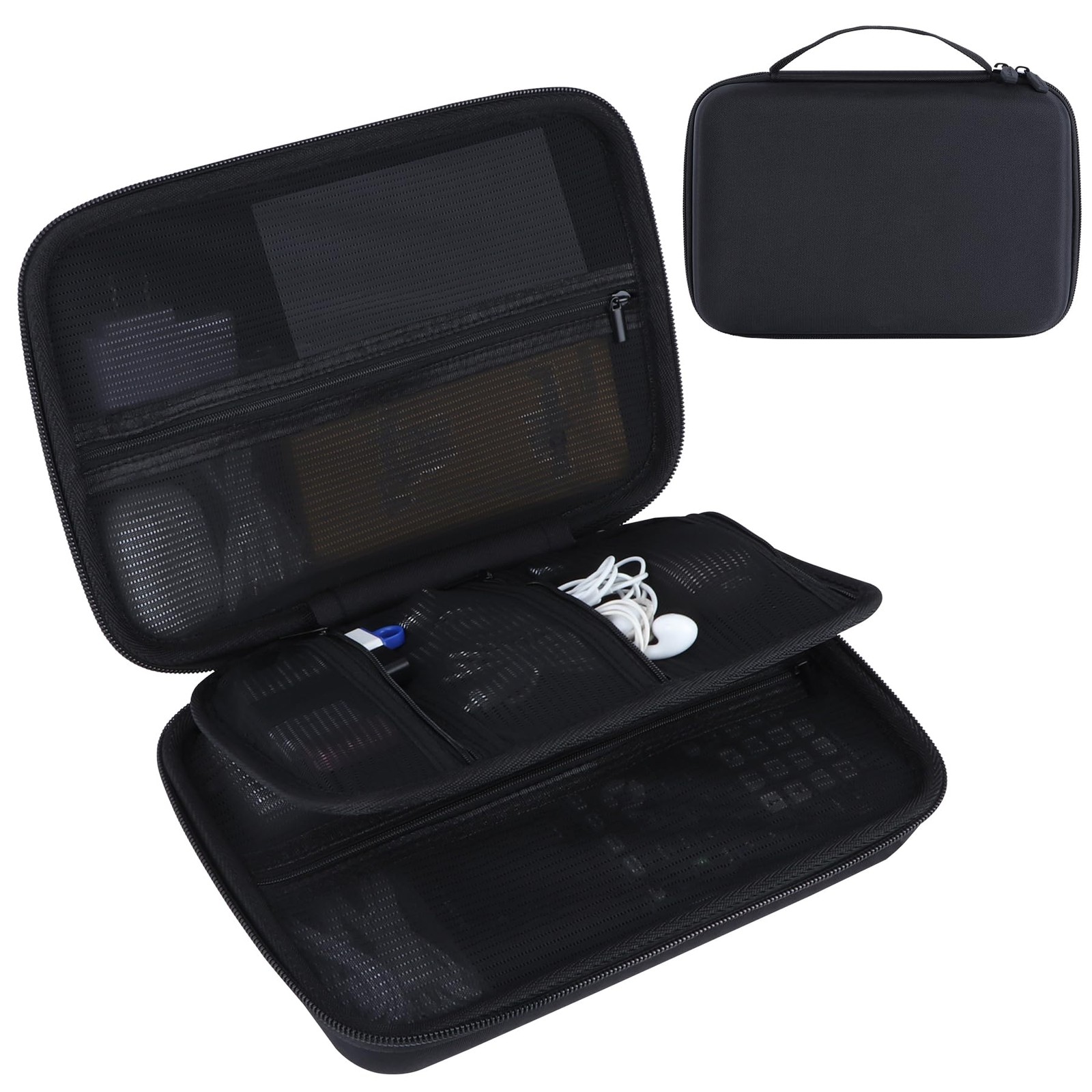 Peyyargo Case Compatible with MacBook Charger,Cables,USB Large Case, Black