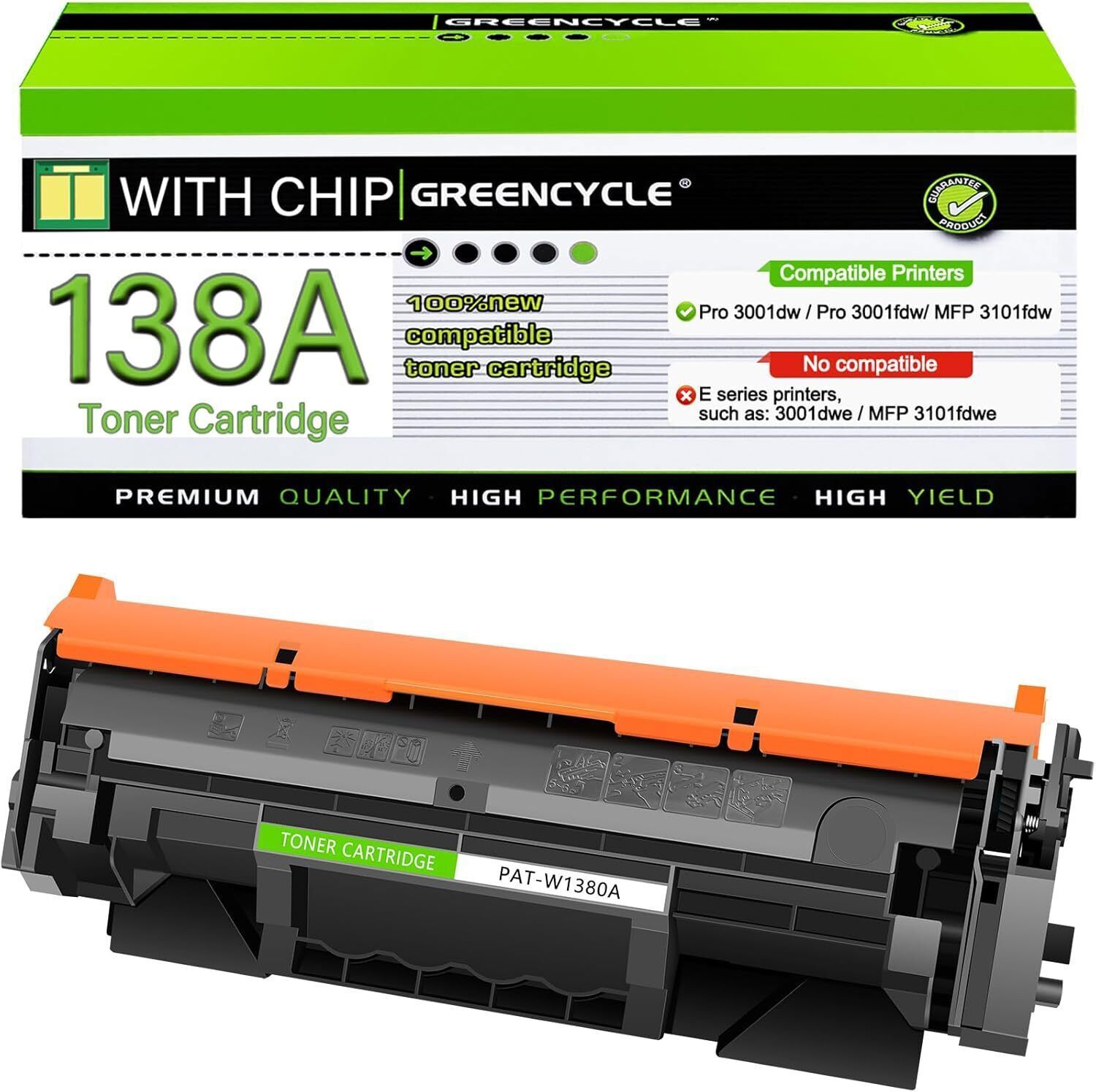 W1380A Toner Cartridge with Chip for 138A HP LaserJet Pro 3001dw MFP 3101fdw