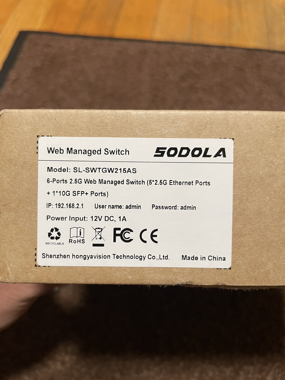 SODOLA 6 Port 2.5G Ethernet Switch with 10G SFP - SL-SWTGW215AS - New Open Box