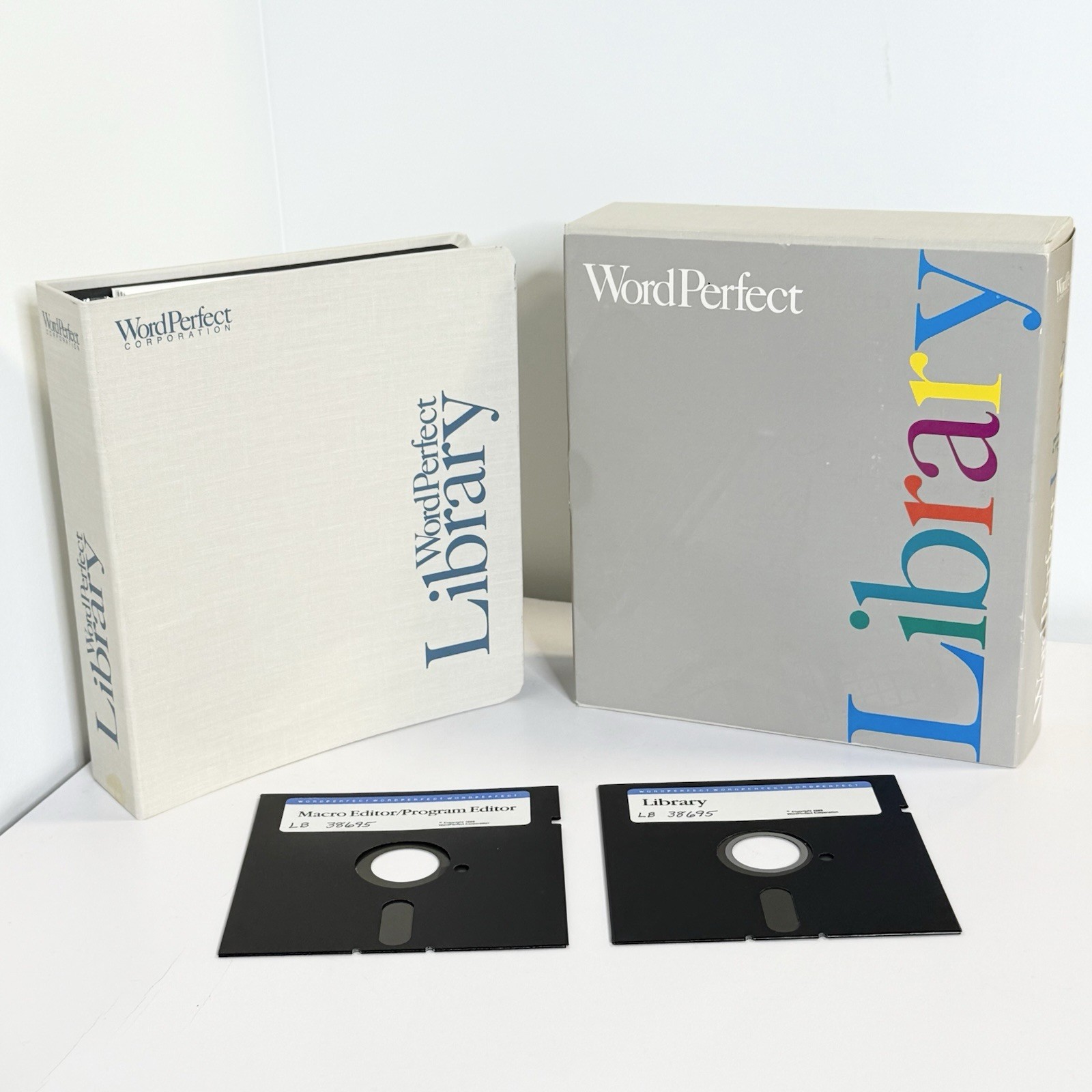 WordPerfect Library 1.0 Vintage 1986 Software 5.25" Disks Macro Editor RARE