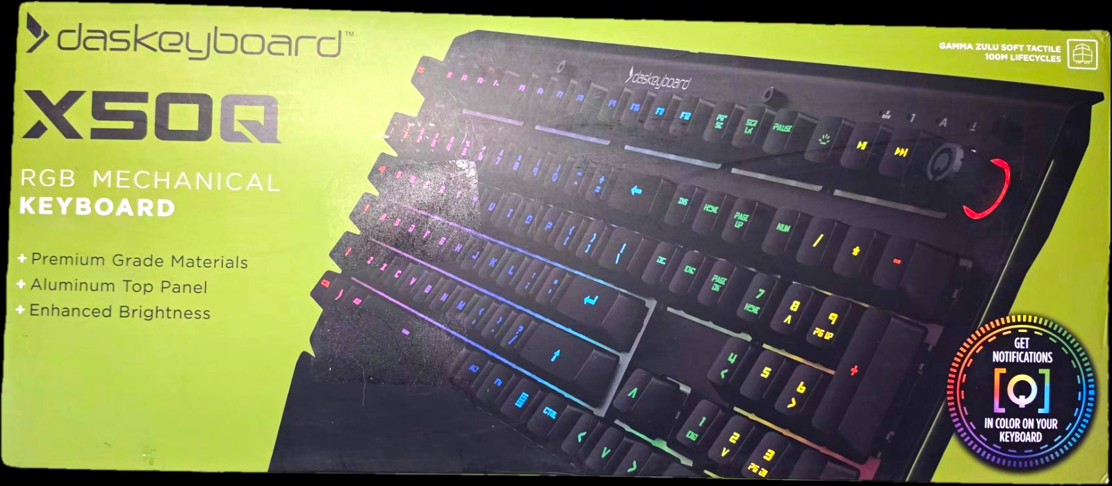 Das Keyboard X50Q RGB Wired Mechanical Keyboard Black w/ Wrist Rest, QWERTY
