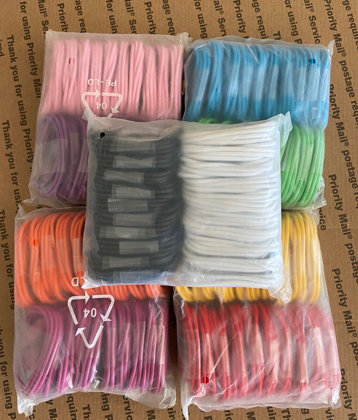 100 Pack Lot 3FT USB 2.0 Micro B Male Data Sync Charger Adapter Cable Cord Color