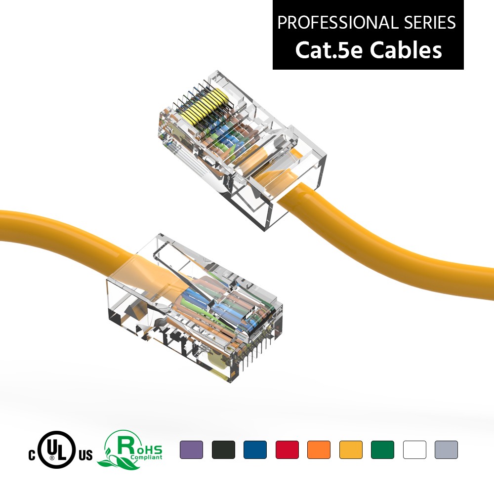 35Ft CAT5E UTP Ethernet Network Non Booted Cable Yellow