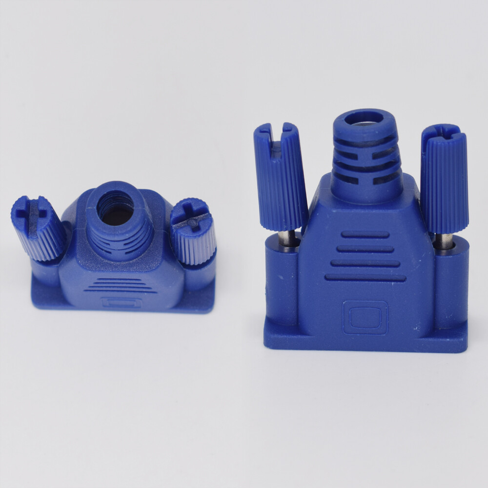 50pcs D-Sub Hood Cover Case For 9pin 2 Row or 15pin 3 Row One Piece Moulded Blue